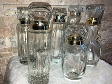 Juego de 6 botellas de tocador Jafra de vidrio cortado antiguo con tapas de vidrio cortadas preciosas (vacías) segunda mano  Embacar hacia Mexico