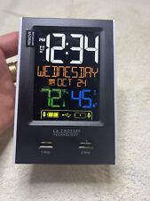 Reloj despertador digital LCD con tecnología La Crosse con estación de carga USB doble  segunda mano  Embacar hacia Argentina