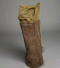 Bolsa de viagem militar vintage rolo cama pato bolsa de lona com cordão marrom/castanho comprar usado  Enviando para Brazil