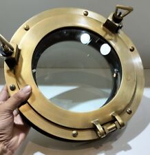 12 canais barco vigia janela antiga marrom porta janela vidro vigia casa, usado comprar usado  Enviando para Brazil