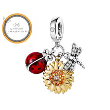 Ladybug, Libélula y Girasol Dije Para Pulsera, Ladybug Charm segunda mano  Embacar hacia Mexico