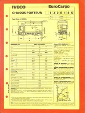 IVECO TRUCKS / EUROCARGO / CHÂSSIS PORTEUR 130 E 18 K / FICHE de 1995 comprar usado  Enviando para Brazil