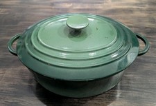 Vintage Sem Marca Esmalte de Ferro Fundido #31 Forno Holandês Verde 6,75 qt Fabricado na França, usado comprar usado  Enviando para Brazil