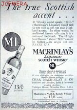 Vintage 'Mackinlay's ML' Licor Scotch Whisky ADVERT - Pequeno 1924 Impressão AD comprar usado  Enviando para Brazil