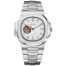 Seiko Mod ,,Nautilus Skelett“ - Silver, (White Dial), Sapphire Crystal (NH38) comprar usado  Enviando para Brazil