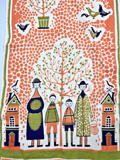 ARTE POPULAR ESCANDINAVA Bibbi Swahn Toalha de Chá Antiga Pássaros Árvore Crianças 14,75x27,75" comprar usado  Enviando para Brazil
