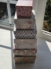 6 cajas de almacenamiento bellamente estampadas.  segunda mano  Embacar hacia Mexico