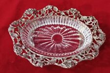 Saboneteira vintage bugiganga prata metal vidro rosas ornamentadas flor vitoriana retrô, usado comprar usado  Enviando para Brazil