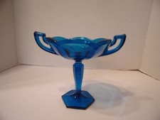 WESTMORLAND PRATO DE DOCES TROFÉU DE VIDRO PÉ AZUL 6 1/2", usado comprar usado  Enviando para Brazil