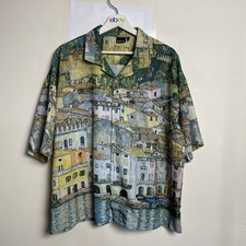 Camisa masculina Gustav Klimt arte botão para cima pintura L poliéster AOP manga curta, usado comprar usado  Enviando para Brazil