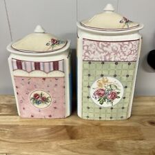 222 Fifth Grandmas armário vasilha e tampa conjunto de 2 porcelana fina comprar usado  Enviando para Brazil
