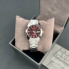 Bulova Surveyor 98B422 Automatyczna czerwona tarcza Męski zegarek ze stali nierdzewnej 39MM na sprzedaż  Wysyłka do Poland
