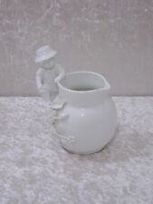 Antiguo Pequeño Jarra de Leche con Figura Y Flor Re Funcionó Blanco Vintage 1900 comprar usado  Enviando para Brazil