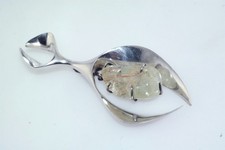 Pingente modernista ORIT SCHATZMAN OS prata esterlina quartzo rutilado 3" comprar usado  Enviando para Brazil