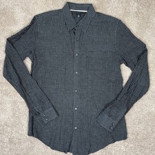 Camisa masculina Osklen Rio de Janeiro linho pequena preta branca janela xadrez resort comprar usado  Enviando para Brazil