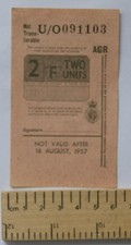 Cupón de ración de combustible 1957 sin usar 2F para vehículos agrícolas segunda mano  Embacar hacia Mexico