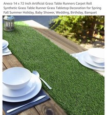 Usado, Corredores de mesa de grama artificial 14 x 72 polegadas grama sintética corredores de mesa Gra... comprar usado  Enviando para Brazil