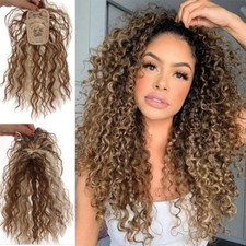 Grampo de cabelo sintético em topper preto marrom fecho feminino toupees encaracolado comprar usado  Enviando para Brazil