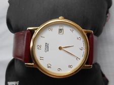 RARO RELÓGIO DE PULSO MASCULINO QUARTZO VINTAGE FINO CIDADÃO JAPONÊS BANHADO A OURO MOSTRADOR BRANCO DATA comprar usado  Enviando para Brazil