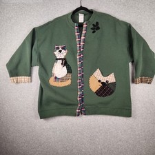 Cat patch cardigan for sale  Burleson