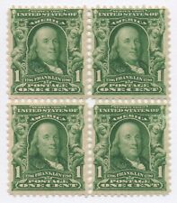 US Sc# 300 *ESTADO PERFEITO OG LH 1NH* { -VF- 1c FRANKLIN BLOCO DE 4 } BOM DA SÉRIE 1903, usado comprar usado  Enviando para Brazil