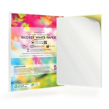 100 x A4 branco brilhante autoadesivo jato de tinta impressão a laser endereço papel adesivo  comprar usado  Enviando para Brazil