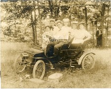 Foto antiga B15 cartão postal RPPC carro ímpar 1 farol volante banco traseiro, usado comprar usado  Enviando para Brazil