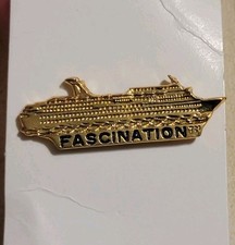 Broche de lapela em miniatura carnaval fascínio fantasia classe navio de cruzeiro tom dourado comprar usado  Enviando para Brazil