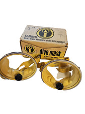 Antigo conjunto de 2 máscaras de mergulho amarelas Aqua Lung vidro temperado 5049 equi-purge comprar usado  Enviando para Brazil
