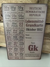 Blechschild ddr lebensmittel gebraucht kaufen  Duisburg