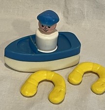 Vintage Fisher Price Little People #685 Barco Azul Capitão Life Preservers X 2 comprar usado  Enviando para Brazil