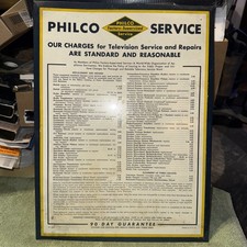Gráfico de preços emoldurado vintage (1976) PHILCO SERVICE para reparos de rádio comprar usado  Enviando para Brazil