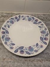 Porcelana genuína 8" prato com flores azuis e roxas, usado comprar usado  Enviando para Brazil