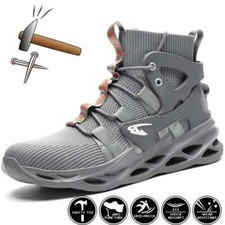 Botas de trabalho masculinas 2024 sapatos de segurança indestrutíveis tênis de trabalho masculino à prova de furos comprar usado  Enviando para Brazil