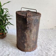 Recipiente cilíndrico rústico antigo com trava caixa de ferro decoração de jardim TI976 comprar usado  Enviando para Brazil