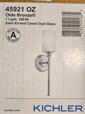 Arandela de parede Kichler Joelson 1 luz bronze antigo banheiro interior sombra opala comprar usado  Enviando para Brazil