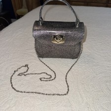 Usado, Mini bolsa satchel tiracolo Furla cinza prata glitter JELLY Candy Itália 2 vias comprar usado  Enviando para Brazil