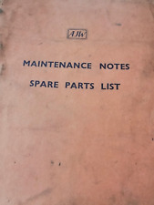 Ajw maintenance notes for sale  LEICESTER