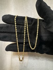 Corrente de corda de ouro 10k corte diamante 2,4 mm 22 polegadas comprar usado  Enviando para Brazil