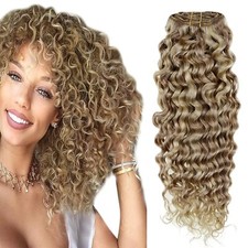 Extensões de cabelo longo encaracolado cabelo humano destaques cabelo loiro natural tecido 100g comprar usado  Enviando para Brazil