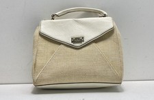 Bolsa Kate Spade feminina bege logotipo tecido acabamento aba alça superior média, usado comprar usado  Enviando para Brazil