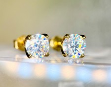 2ct moissanite stud for sale  DEESIDE