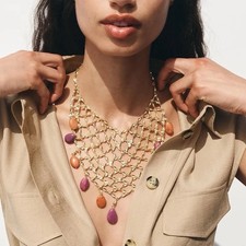 Web necklace zara for sale  Dobbs Ferry