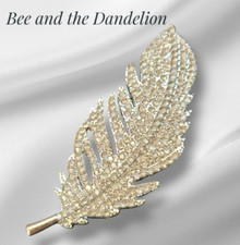 Crystal rhinestone feather for sale  BASILDON