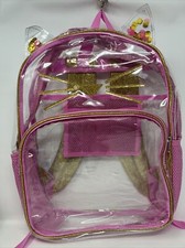 Mochila rosa transparente gatinho gato 16" PVC plástico muito forte CE comprar usado  Enviando para Brazil