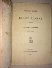 Goethe elegie romane usato  Italia