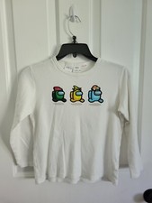 Camiseta Zara Kids branca manga longa estampa gráfica Among Us tamanho 9-10, usado comprar usado  Enviando para Brazil