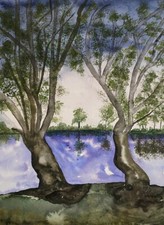 Bäume riginal aquarell gebraucht kaufen  Deutschland