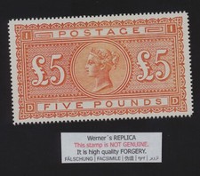 FALSIFICAÇÃO - Réplica de Werner da GRANDE GRÃ-BRETANHA 1882 £5 laranja comprar usado  Enviando para Brazil