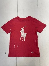 Camisa polo Ralph Lauren vermelha pônei grande pintura splat manga curta meninos tamanho pequeno comprar usado  Enviando para Brazil